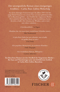 Zusatzmaterial 9783596196159 U4 von Der Schatten des Windes: Roman von Carlos Ruiz Zafón
