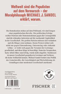 Zusatzmaterial 9783596709458 U4 von Vom Ende des Gemeinwohls: Wie die Leistungsgesellschaft unsere Demokratien zerreißt von Michael J. Sandel