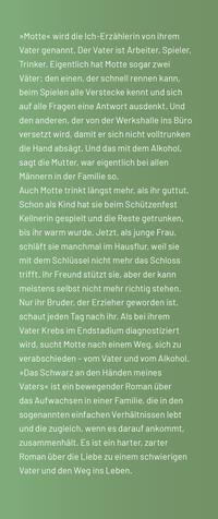 Zusatzmaterial KL 978 3 10 397657 1 vorne von Das Schwarz an den Händen meines Vaters: Roman von Lena Schätte