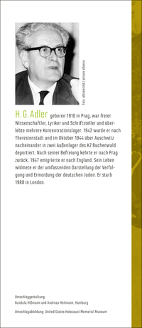 Zusatzmaterial KL 978 3 10 397655 7 hinten von Der verwaltete Mensch: Studien zur Deportation der Juden aus Deutschland von H. G. Adler