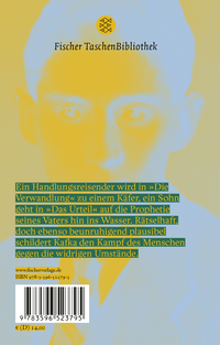 Zusatzmaterial 9783596523795 U4 von Das Urteil / Die Verwandlung: Erzählungen. Originalfassung von Franz Kafka