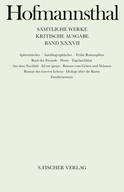 Buchcover von Aphoristisches, Autobiographisches, Frühe Romanpläne von Hugo von Hofmannsthal