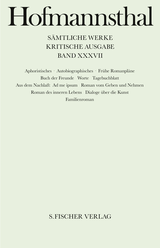 Buchcover von Aphoristisches, Autobiographisches, Frühe Romanpläne von Hugo von Hofmannsthal