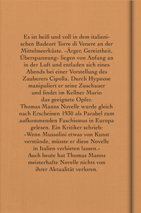 Zusatzmaterial 9783103975529 U4 von Mario und der Zauberer: Ein tragisches Reiseerlebnis von Thomas Mann