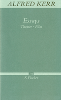 Buchcover von Essays: Theater - Film von Alfred Kerr