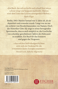 Zusatzmaterial 9783596192571 U4 von Eine von so vielen: Das kurze Leben der Marion Samuel 1931 - 1943 von Götz Aly