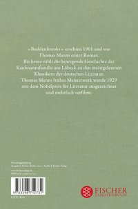 Zusatzmaterial 9783596712731 U4 von Buddenbrooks: Verfall einer Familie von Thomas Mann