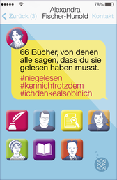 Buchcover von 66 Bücher, von denen alle sagen, dass du sie gelesen haben musst:  #Niegelesen #Kennichtrotzdem #Ichdenkealsobinich von Alexandra Fischer-Hunold