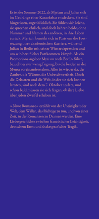 Zusatzmaterial KL 978 3 10 397716 5 vorne von Blaue Romanze: Roman von Nora Haddada