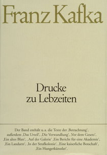 Buchcover von Drucke zu Lebzeiten von Franz Kafka