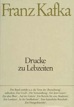 Buchcover von Drucke zu Lebzeiten von Franz Kafka