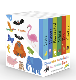 Buchcover von Klein und kunterbunt: Alle meine Tiere (Würfel): 6 Mini-Bücher