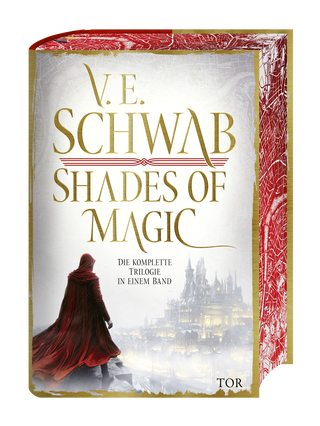 Buchcover von Shades of Magic: Die komplette Trilogie in einem Band, mit Farbschnitt und Bonusmaterial.