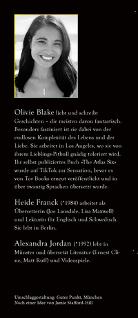 Zusatzmaterial KL 978 3 596 70763 8 hinten von The Atlas Six: Wissen ist tödlich von Olivie Blake