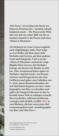 Zusatzmaterial KL 978 3 10 397279 5 vorne von Rot: Zwei Romane in Versen von Anne Carson