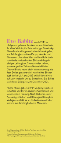 Zusatzmaterial KL 978 3 10 397587 1 hinten von Sex & Rage: Roman von Eve Babitz