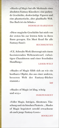 Zusatzmaterial KL 978 3 596 70865 9 vorne von Shades of Magic: Die komplette Trilogie in einem Band, mit Farbschnitt und Bonusmaterial. von V. E. Schwab