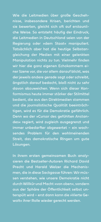 Zusatzmaterial KL 978 3 10 397507 9 vorne von Die vierte Gewalt – Wie Mehrheitsmeinung gemacht wird, auch wenn sie keine ist von Richard David Precht, Harald Welzer