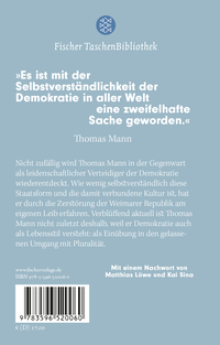 Zusatzmaterial 9783596520060 U4 von Zur Verteidigung der Demokratie: Politische Schriften von Thomas Mann