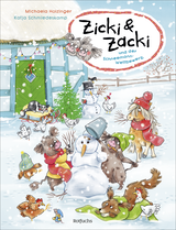 Buchcover von Zicki & Zacki und der Schneemann-Wettbewerb von Katja Schmiedeskamp