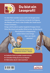 Zusatzmaterial 9783737374590 U4 von Leseprofis – Ritter, Römer, finstere Schurken, 2. Klasse (Doppelband) von Fabian Lenk, Barbara Korthues