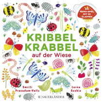 Buchcover von Kribbel Krabbel auf der Wiese: Ein Memospiel mit 30 Klappen von Smriti Prasadam-Halls