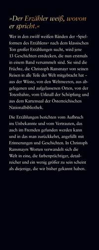 Zusatzmaterial KL 978 3 10 397608 3 vorne von Als ich noch unsterblich war: Erzählungen von Christoph Ransmayr