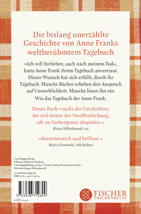 Zusatzmaterial 9783596712809 U4 von »Ich will fortleben, auch nach meinem Tod«: Die Biographie des Tagebuchs der Anne Frank von Thomas Sparr