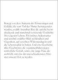 Zusatzmaterial KL 978 3 10 397709 7 vorne von Meine Zuflucht und mein Sturm von Arundhati Roy