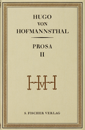 Buchcover von Prosa II: Gesammelte Werke in Einzelausgaben von Hugo von Hofmannsthal