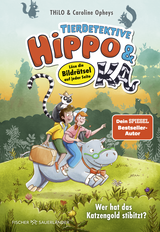 Buchcover von Tierdetektive Hippo & Ka – Wer hat das Katzengold stibitzt? : Löse die Bildrätsel auf jeder Seite von Caroline Opheys