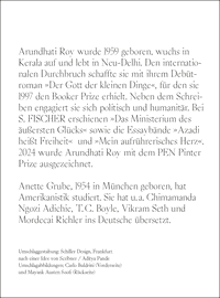 Zusatzmaterial KL 978 3 10 397709 7 hinten von Meine Zuflucht und mein Sturm von Arundhati Roy