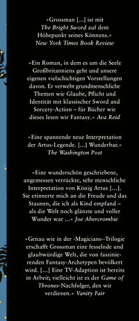 Zusatzmaterial KL 978 3 596 71181 9 vorne von The Bright Sword: Ein Artus-Roman von Lev Grossman