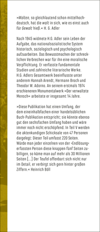 Zusatzmaterial KL 978 3 10 397655 7 vorne von Der verwaltete Mensch: Studien zur Deportation der Juden aus Deutschland von H. G. Adler