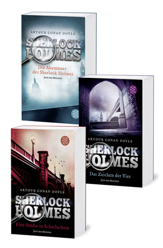 Buchcover von Sherlock Holmes Band 1-3: Eine Studie in Scharlachrot / Das Zeichen der Vier / Die Abenteuer des Sherlock Holmes