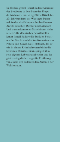 Zusatzmaterial KL 978 3 10 397633 5 vorne von Der Anruf: Untersuchungen von Ismail Kadare
