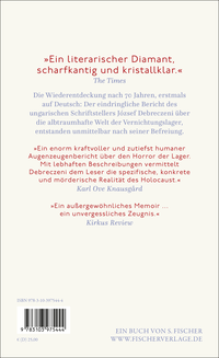 Zusatzmaterial 9783103975444 U4 von Kaltes Krematorium: Bericht aus dem Land namens Auschwitz von József Debreczeni