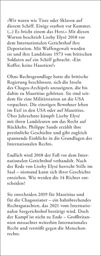 Zusatzmaterial KL 978 3 10 397146 0 vorne von Die letzte Kolonie – Verbrechen gegen die Menschlichkeit im Indischen Ozean von Philippe Sands