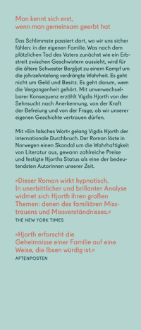 Zusatzmaterial KL 978 3 10 397513 0 vorne von Ein falsches Wort: Roman von Vigdis Hjorth