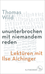 Buchcover von ununterbrochen mit niemandem reden: Lektüren mit Ilse Aichinger von Thomas Wild