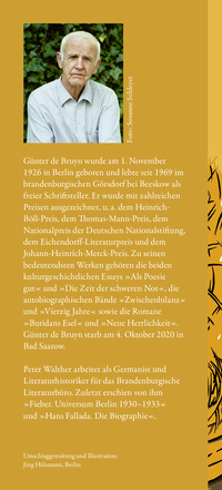 Zusatzmaterial KL 978 3 10 397776 9 hinten von Die neue Mittagsgöttin: Roman von Günter de Bruyn