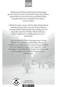 Zusatzmaterial 9783462005424 U4 von Berlin, 24 June, 1922: Der Rathenaumord und der Beginn des rechten Terrors in Deutschland von Thomas Hüetlin