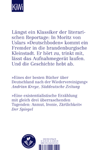 Zusatzmaterial 9783462003192 U4 von Deutschboden: Eine teilnehmende Beobachtung von Moritz von Uslar