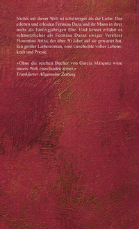 Zusatzmaterial 9783462306750 U4 von Die Liebe in Zeiten der Cholera: Roman - Sonderausgabe von Gabriel García Márquez
