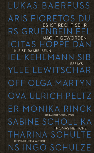 Buchcover von Es ist recht sehr Nacht geworden: Kleist, Raabe, Benn. Essays 