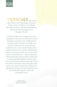 Zusatzmaterial 9783462039009 U4 von Hotel Shanghai: Roman von Vicki Baum