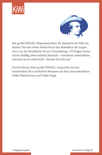 Zusatzmaterial 9783462051315 U4 von Wen liebte Goethes "Faust"?: Der große SPIEGEL-Wissenstest Literatur von Martin Doerry, Volker Hage
