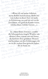 Zusatzmaterial 9783462048230 U4 von Mein blaues Zimmer: Autobiographische Skizzen von Angela Winkler, Brigitte Landes