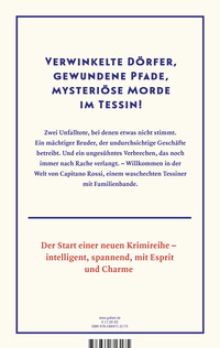 Zusatzmaterial 9783869713175 U4 von Die Familie sehen und sterben: Capitano Rossi ermittelt im Tessin von Toni Rivera