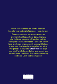 Zusatzmaterial 9783462001358 U4 von Charly Hübner über Motörhead oder Warum ich James Last dankbar sein sollte von Charly Hübner